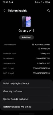 Samsung A15 sotiladi