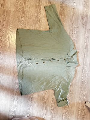 льняная  блузка рубашка в оливковом цв Collezione