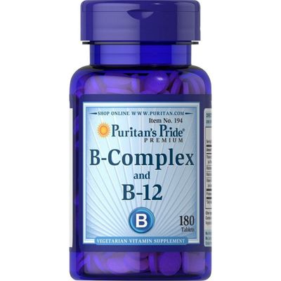 Б Комплекс + витамин B-12 Puritan's Pride Vitamin B-C 180 таб