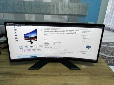 Monitor GIGABYTE - G34WQCP - 34" VA Curved 180Hz 3440x1440 1ms