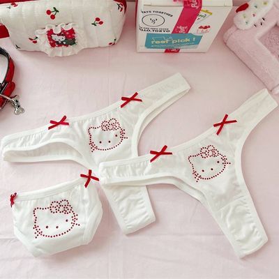Белые трусики с красными бантиками hello kitty