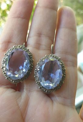Серьги серебро 875 проба Красная пресня