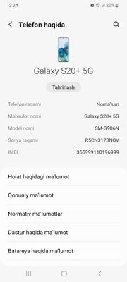 Samsung s20+5g 256/8