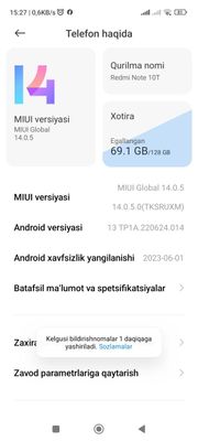 Redmi not 10 T 128 GB ideaal