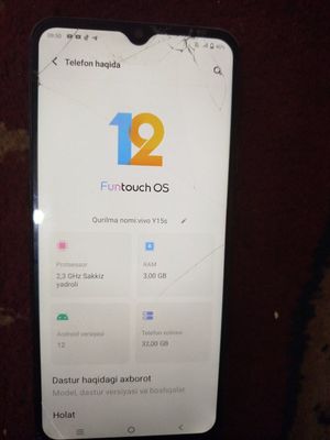 Vivo y 15 s kafolati bilan