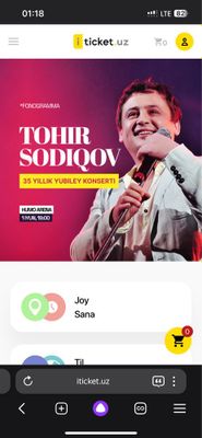 билет Tohir Sodiqov фан зона