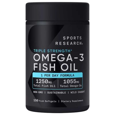 Рыбий жир 1250мг омега-3 Sports Research Triple Strength Omega-3