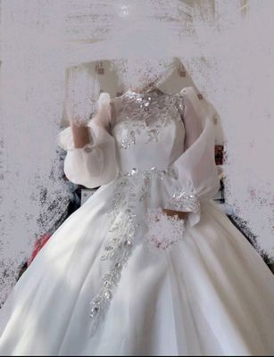 wedding dress, bir marta kiyilgan, matosi organza