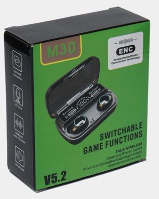 Наушники M30 Switchable game Functions V5.3 с прозрачным кейсом