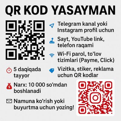 Sifatli QR kodlar yasaymiz
