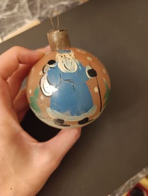 Старинная ёлочная игрушка дед мороз, с новым годом!