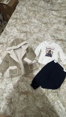 Дубленка для мальчика тройка комплект