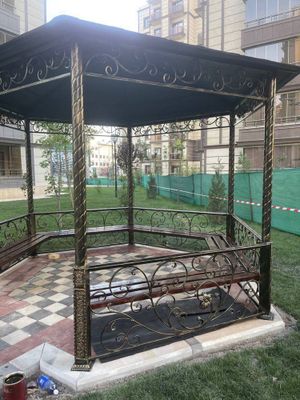 Беседка навес огрождения металл конструкция besedka naves metal