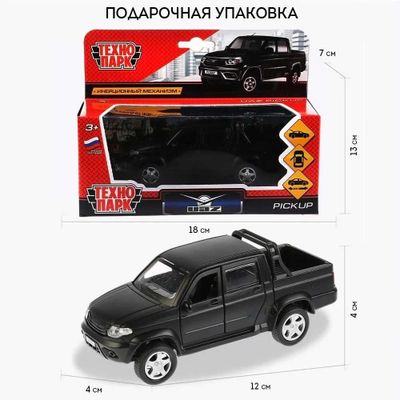 Машинка металлическая UAZ PICKUP матовый (Технопарк)