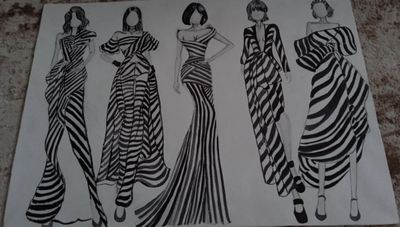Zamonaviy uslubdagi op-art moda liboslar dizayni