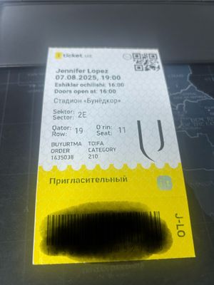 Билет на концерт Jennifer Lopez