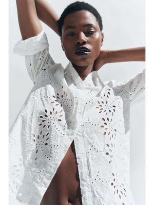белая блузка zara