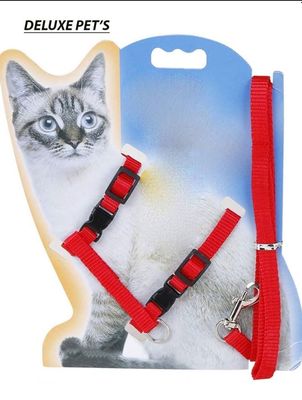 Шлейка с поводком для кошки