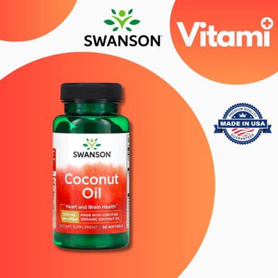 Swanson Coconut Oil 60 мягкие капсулы