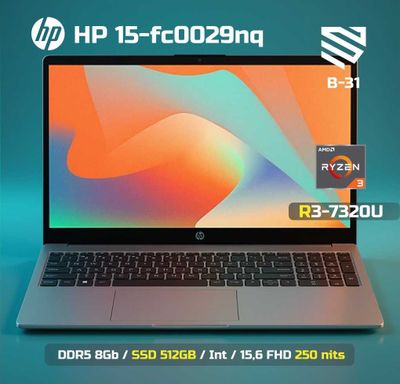 HP 15-fc0029nq / R3-7320U/ D5 8Gb / SSD 512GB / 15,6 FHD / 250 nits