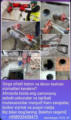 Almaz beton va devor teshish