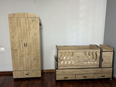 Детская кровать 2 в 1 и шкафчик