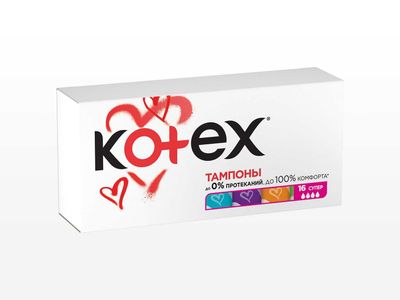 Тампоны женские Kotex Супер 4 капли, 16 шт