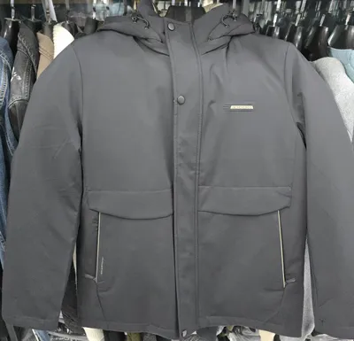 Куртка пуховик чёрный и тёмный синий