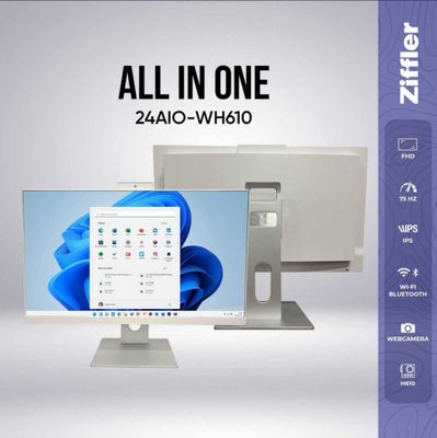 [НОВЫЙ] Моноблок ZIFFLER 24AIO-WH610/ i3-12100/ DDR4 16GB/ SSD 512GB