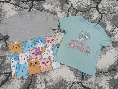Футболки для девочки с котиками 6-7 лет