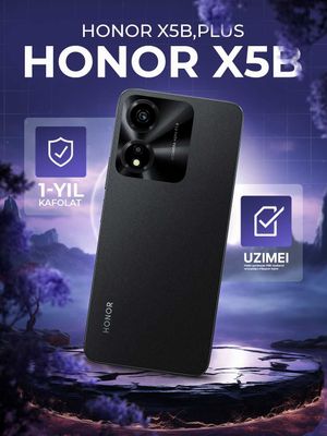 Smartfon Honor X5B, batareya 5200 mah, 50 Mp kamera AI, 90 Hz
