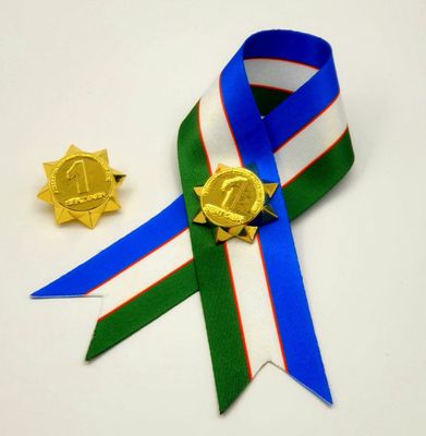 Значок наружный с лентой ко Дню Независимости Узбекистана