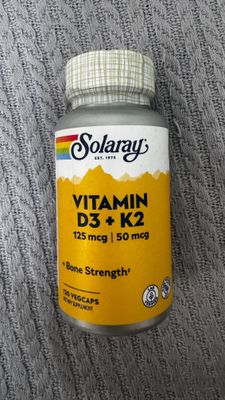 Vitamin D3 + K2 , solaray firma , 120 kapsula