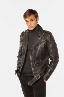 Кожаная куртка Superdry Vintage Leather Moto Biker Jacket!