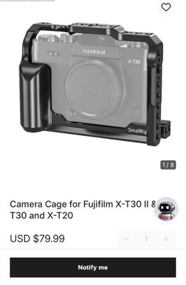 Рамка для камеры Fujifilm x-t20 x-t30 для съемки видео