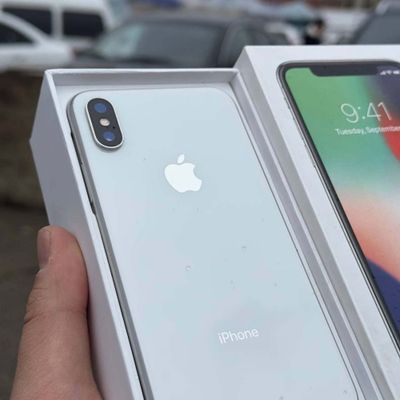 Iphone X silver 64 Gb xolat zor feys iwlid karopka dakument bor