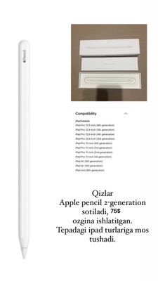 Apple pencil 2 generation sotiladi