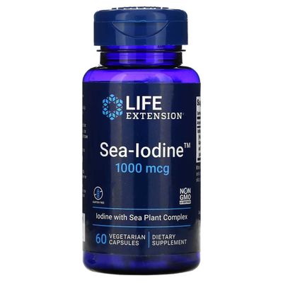 Life Extension, Sea-Iodine, 1000 мкг, 60 вег. капсул морской йод, келп