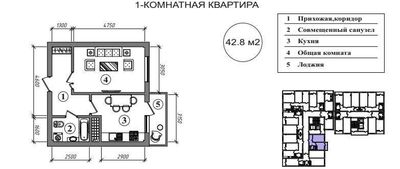 1-комнатная новостройка за 41 207$, есть рассрочка на 34 месяца (ВЦ)