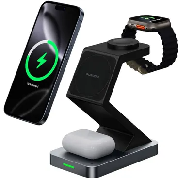 Беспроводная зарядка Porodo 4-в-1 PowerDock
