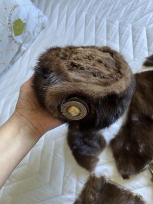 Натуральный мех норка и каракулча, шляпка женская