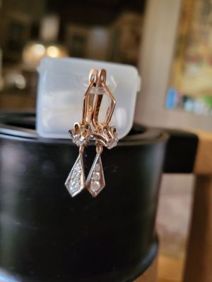 Серьги бриллиантовые,форме галстука советские