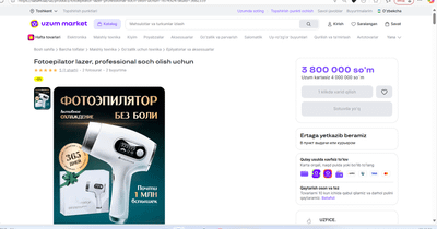 Lazer fotoepilyator Asia Care asl nusxasi