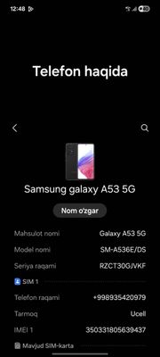 Samsung A53 5G xolati ideal aybi yuq iphone ga abmen bor daplata ham