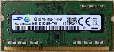 4GB RAM ОЗУ (Оперативная память) DDR3 SAMSUNG для ноутбуков NOTEBOOK