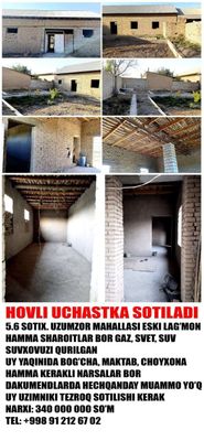 Hovli uchastka yer sotiladi