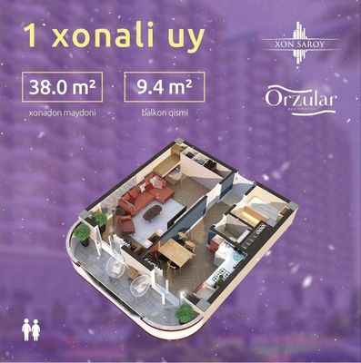 Продаётся срочно новостройка Orzular Xonsaroy