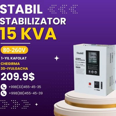 15- KVA 3% LATERni Стабилизатор Stablizator optom narxda Оптвый сена