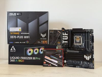 Asus TUF X870 | G.Skill 32GB | WD SN850X 1TB | Arctic III PRO 360 ARGB