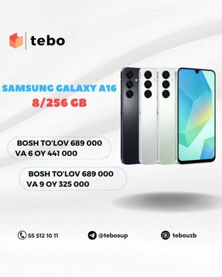Samsung Galaxy A16 8/256 Muddatli to'lovga